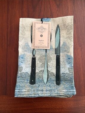 NWT! Sold Out John Derian for Target "Sky Cutlery" Cloth Napkins (Set of 4)